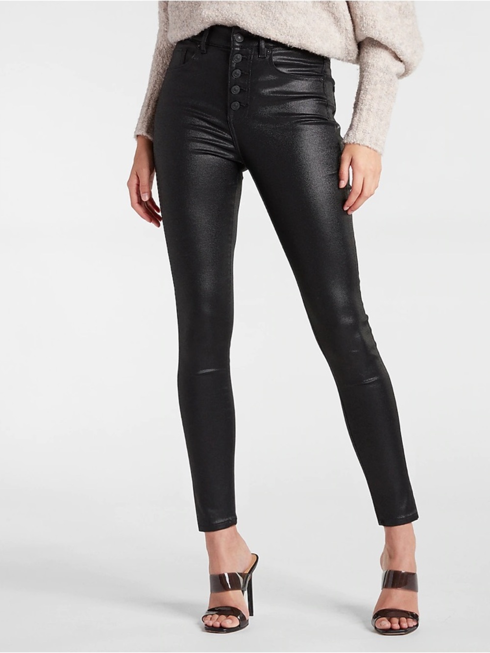 Express Coated High Waist Skinny Jeans